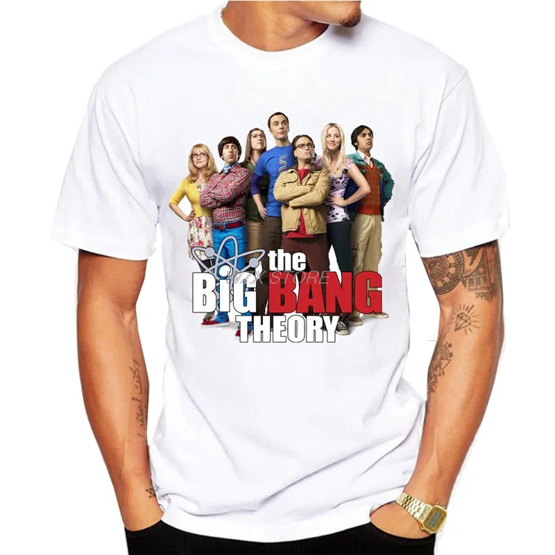 Коллекция 2019 года футболка с надписью Big Bang Theory для мужчин изображением кошки
