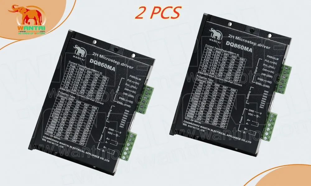 2 PCS CNC 80VDC,7.8A, 2 phase micro step Bi-PoLar Stepper motor driver DQ860MA Wantai Nema 34 in Engraver
2 PCS CNC 80VDC,7.8A, 2 phase micro step Bi-PoLar Stepper motor driver DQ860MA Wantai Nema 34 in Engraver