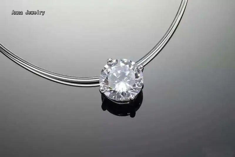 Новинка модное ожерелье с подвеской из невидимой рыбной проволоки Серебро S925