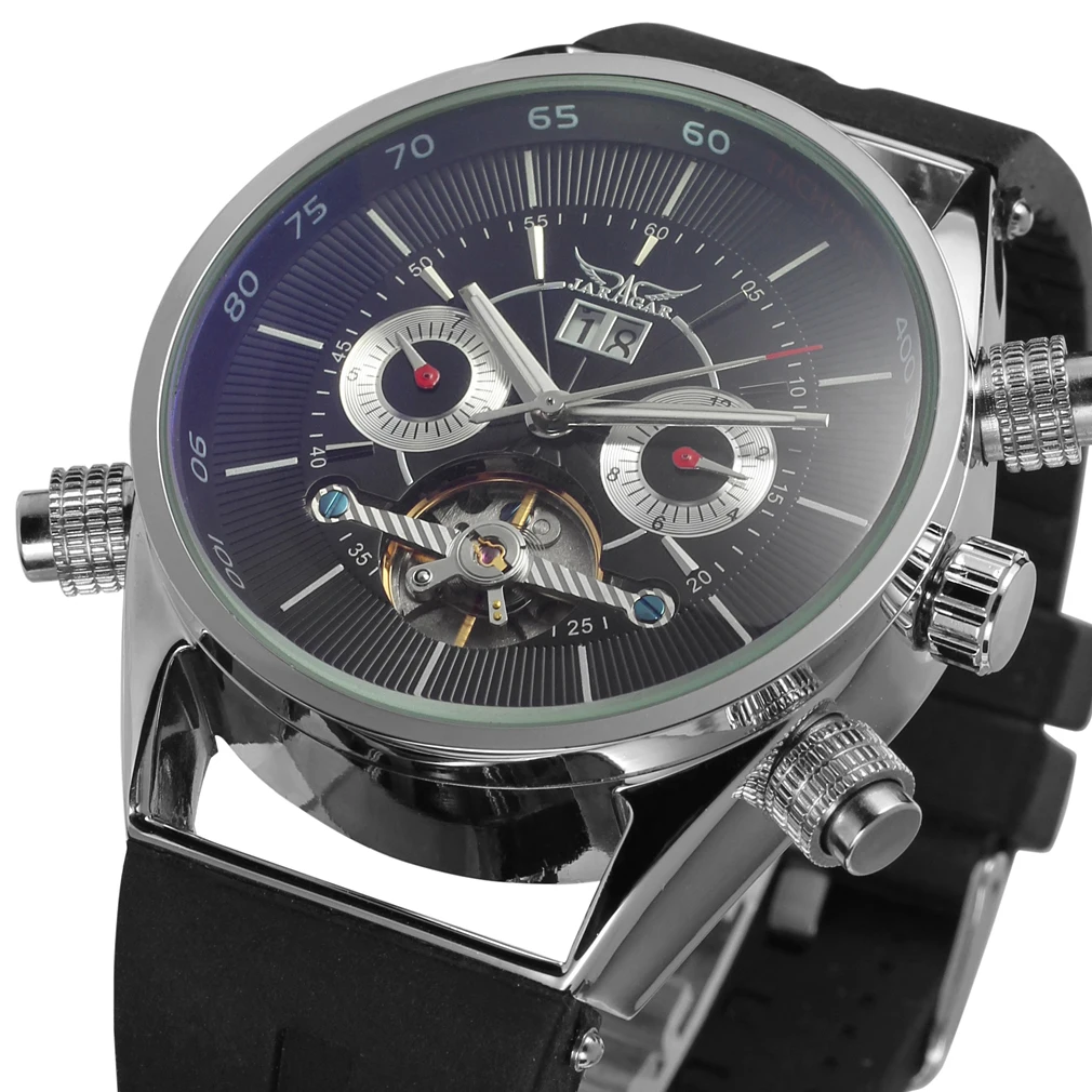 Fashion Jaragar Top Brand Mechanical Watch Rubber Band Auto-calendar Wristwatches Mens Watches Luxury Automatic Fashion Design
Fashion Jaragar Top Brand Mechanical Watch Rubber Band Auto-calendar Wristwatches Mens Watches Luxury Automatic Fashion Design