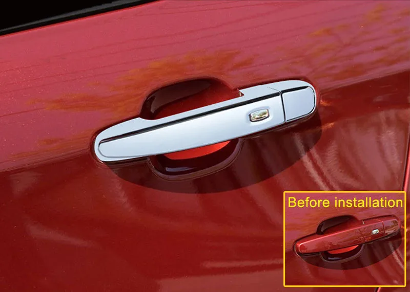 8 шт. хромированная накладка на дверную ручку автомобиля с отверстием для ключа
