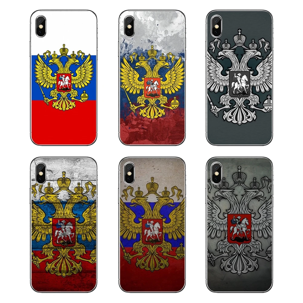 Russian Federation flag emblem For LG G7 Q6 Q7 Q8 Q9 V30 X Power 2 3 OnePlus 3T 5T 6T Transparent Soft Shell Covers |
