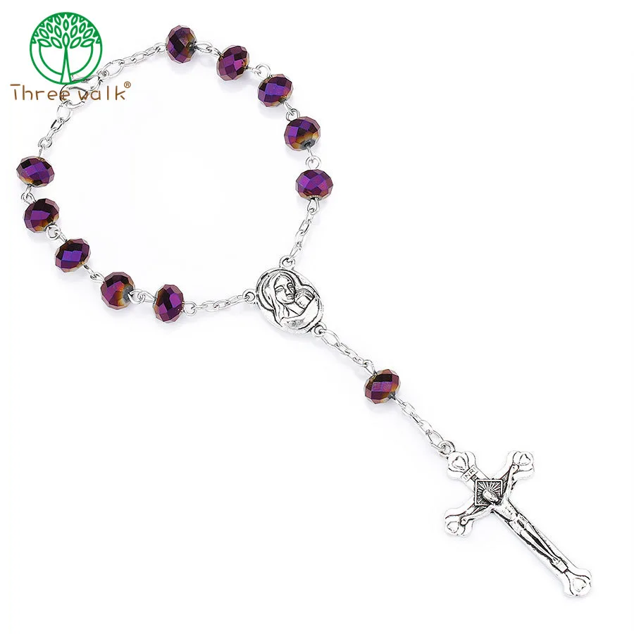 CR95 10pcs Charming Purple Glass Beads Chain Catholic Rosary Bracelets Religious Father Bead
CR95 10pcs Charming Purple Glass Beads Chain Catholic Rosary Bracelets Religious Father Bead