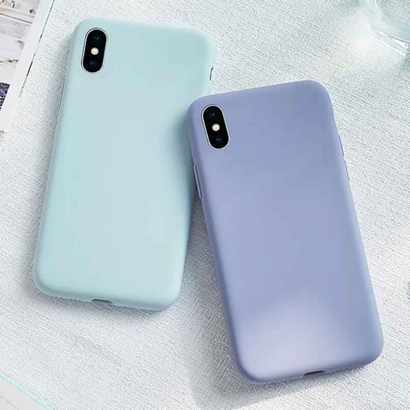 Фото Защитный чехол для iPhone X XR XS Max модный жидкий силиконовый накладка 6 6s 7 8 Plus тонкий