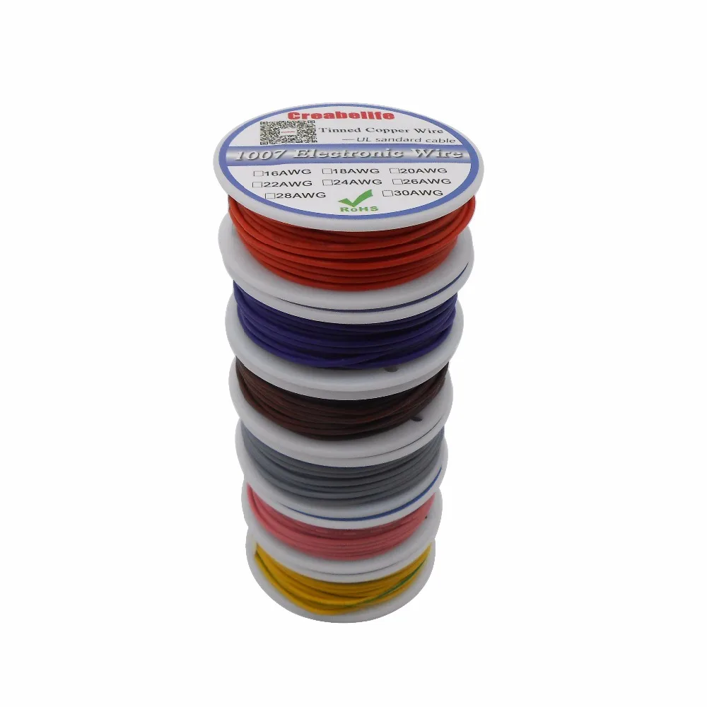 10m UL 1007 24AWG 12 Colors Electrical Wire Cable Line Tinned Copper PCB Wire RoHS UL Certification Insulated LED Cable
10m UL 1007 24AWG 12 Colors Electrical Wire Cable Line Tinned Copper PCB Wire RoHS UL Certification Insulated LED Cable