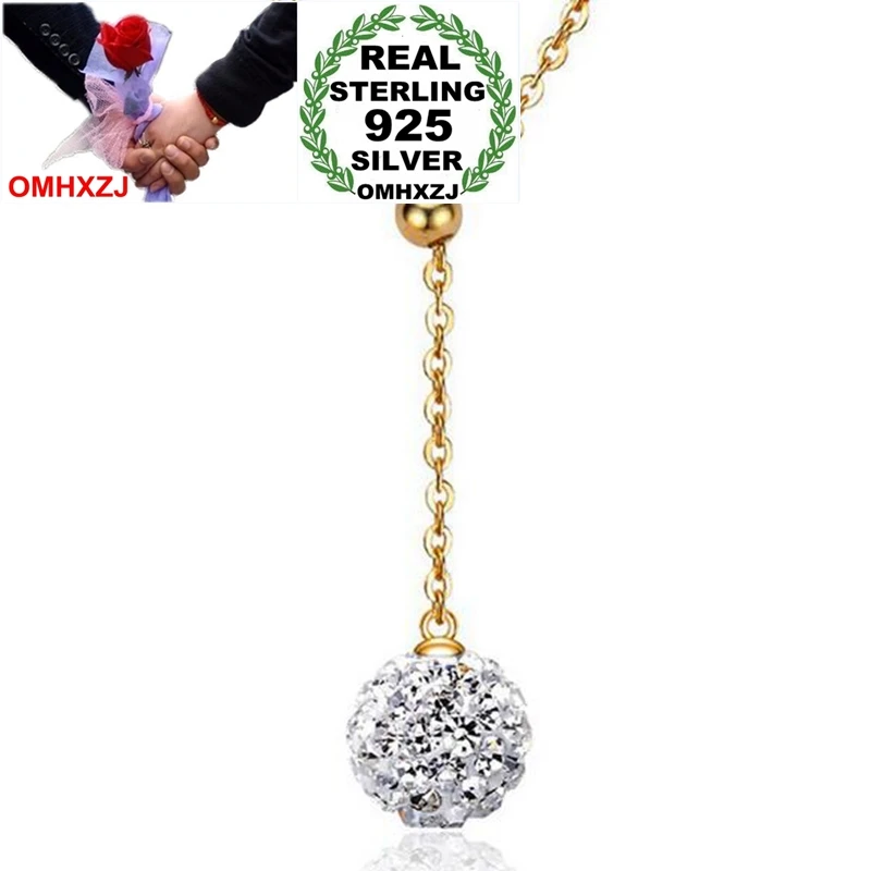 OMHXZJ Wholesale Geometry Fashion Sweet For Woman Girl Wedding Gift Drill Ball Zircon 925 Sterling Silver Pendant Necklaces NK33
OMHXZJ Wholesale Geometry Fashion Sweet For Woman Girl Wedding Gift Drill Ball Zircon 925 Sterling Silver Pendant Necklaces NK33