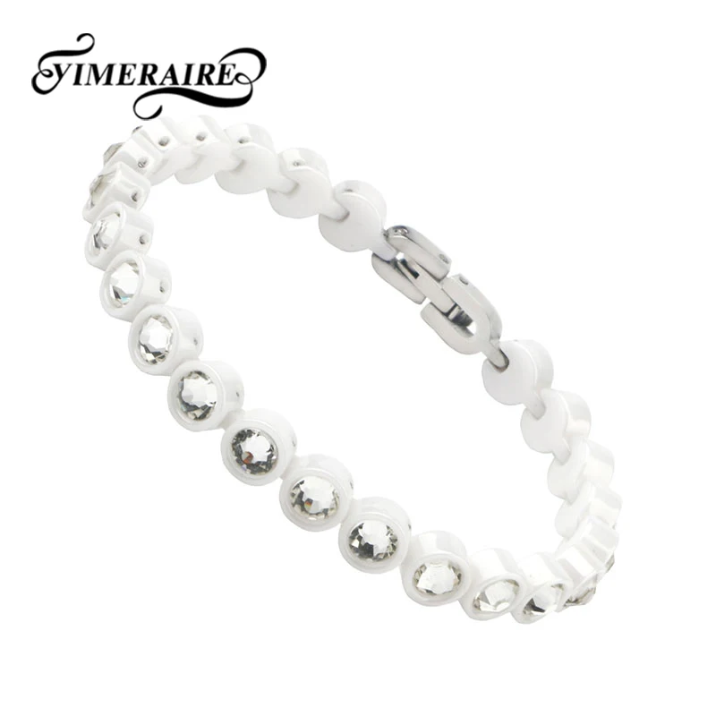 New Elegant Round AAA Cubic Zirconia Bracelet For Women Black White Ceramic Steel Bangle Anniversary Jewelry Top Quality Gifts 
New Elegant Round AAA Cubic Zirconia Bracelet For Women Black White Ceramic Steel Bangle Anniversary Jewelry Top Quality Gifts