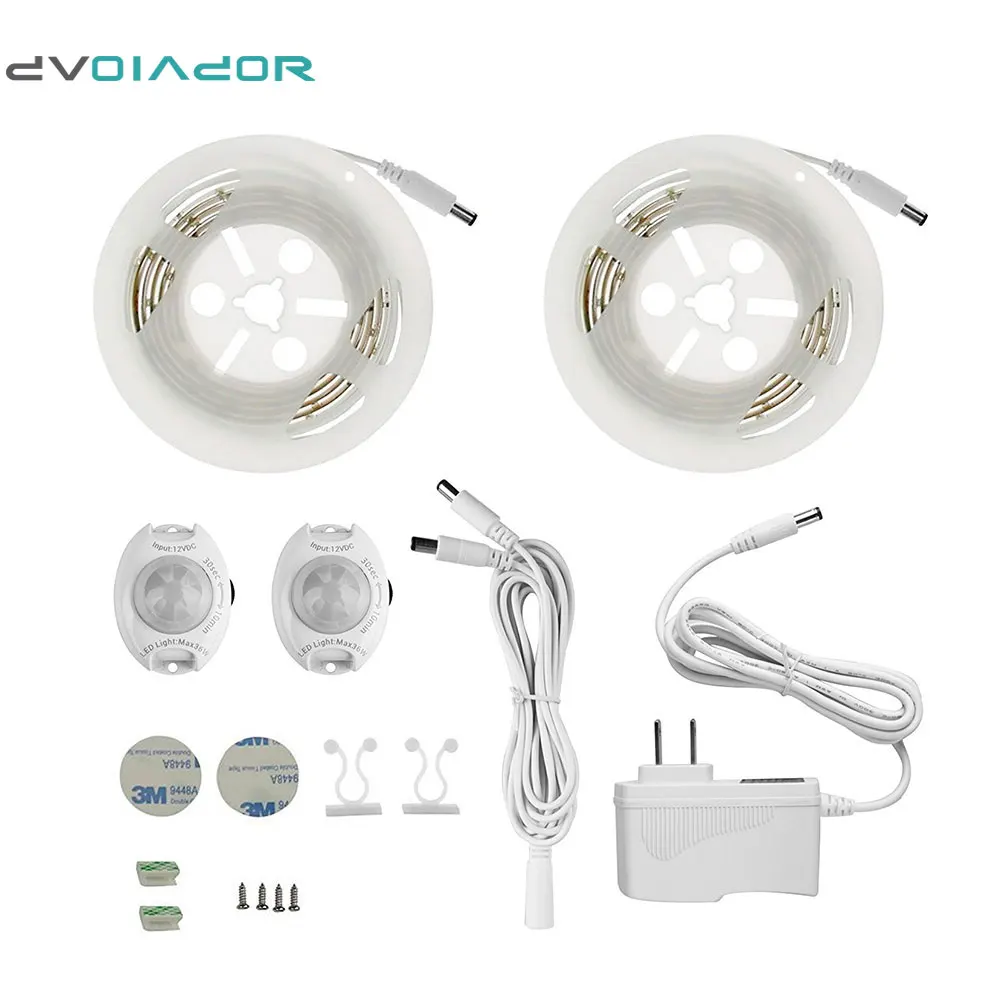 DVOLADOR Double LED Strip Motion Sensor Night Light,Waterproof 2*1.2M 36LED Motion Activated Bed Light, Automatic Shut Off Timer
DVOLADOR Double LED Strip Motion Sensor Night Light,Waterproof 2*1.2M 36LED Motion Activated Bed Light, Automatic Shut Off Timer