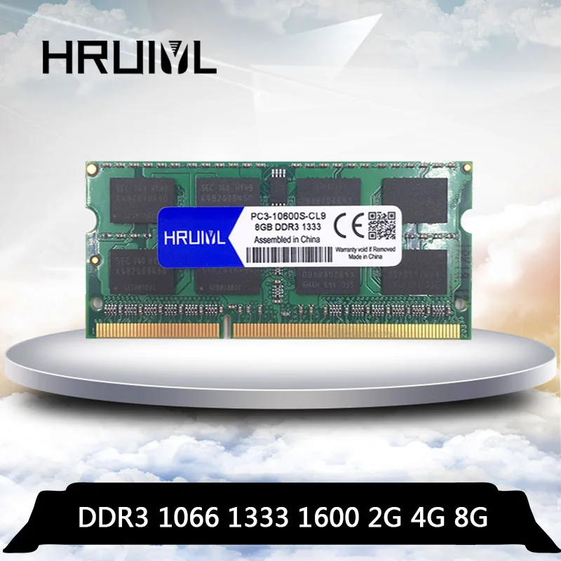HRUIYL DDR3 8 ГБ 4 2 Гб 1066 МГц 1333 1600 DDR3L PC3-8500 PC3-10600 PC3-12800 SODIMM для лэптоп ноутбук Память Ram