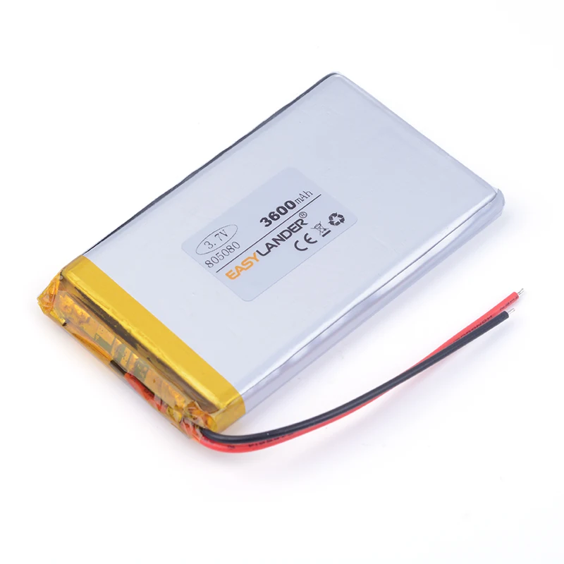 805080 3,7 В 3600 мАч литий-полимерный аккумулятор для Mp3 Power bank PSP phone PAD портативный планшетный ПК
805080 3,7 В 3600 мАч литий-полимерный аккумулятор для Mp3 Power bank PSP phone PAD портативный планшетный ПК