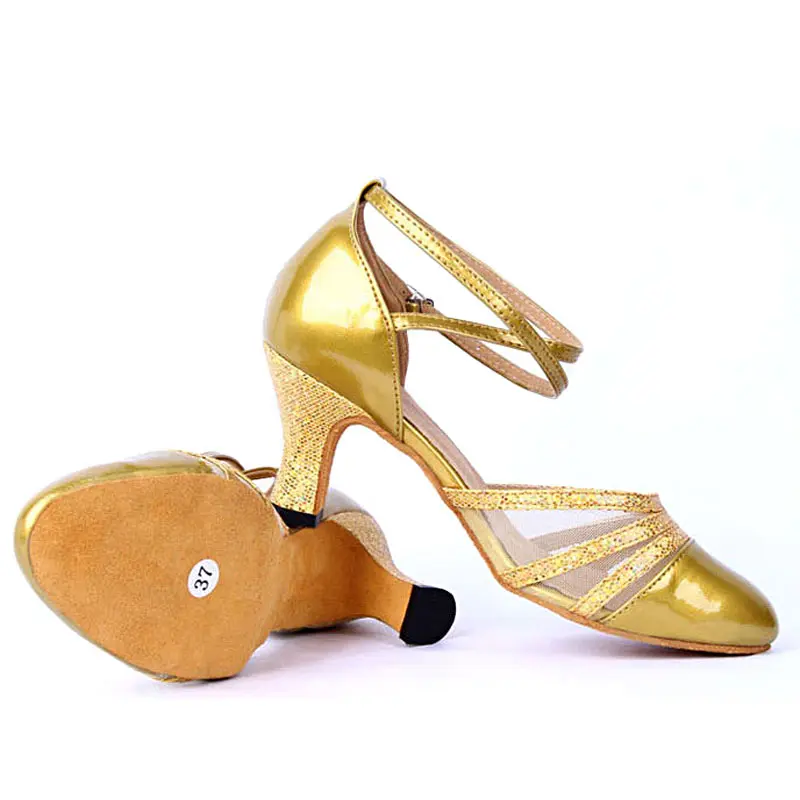 Gold Women Latin Dancing Shoes Adult Closed Toe PU+Mesh Modern High Heels 6cm Ballroom Jazz Performance Salsa Dance Woman Shoes
Gold Women Latin Dancing Shoes Adult Closed Toe PU+Mesh Modern High Heels 6cm Ballroom Jazz Performance Salsa Dance Woman Shoes