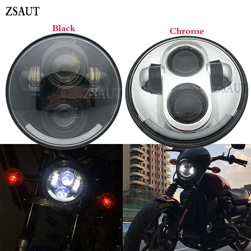 5 75 "дюймовый светодиодный moto rcycle фара Объектив проектора Faro Led 3/4 круглая rcycle| |