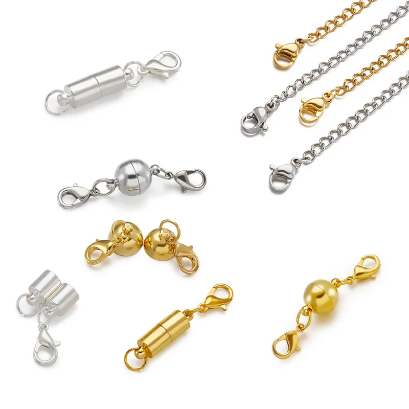 Brass Magnetic Clasps 304 Stainless Steel End Chain Round & Column Mixed Color F60 DIY Jewelry findings Bracelet Accessories
Brass Magnetic Clasps 304 Stainless Steel End Chain Round & Column Mixed Color F60 DIY Jewelry findings Bracelet Accessories