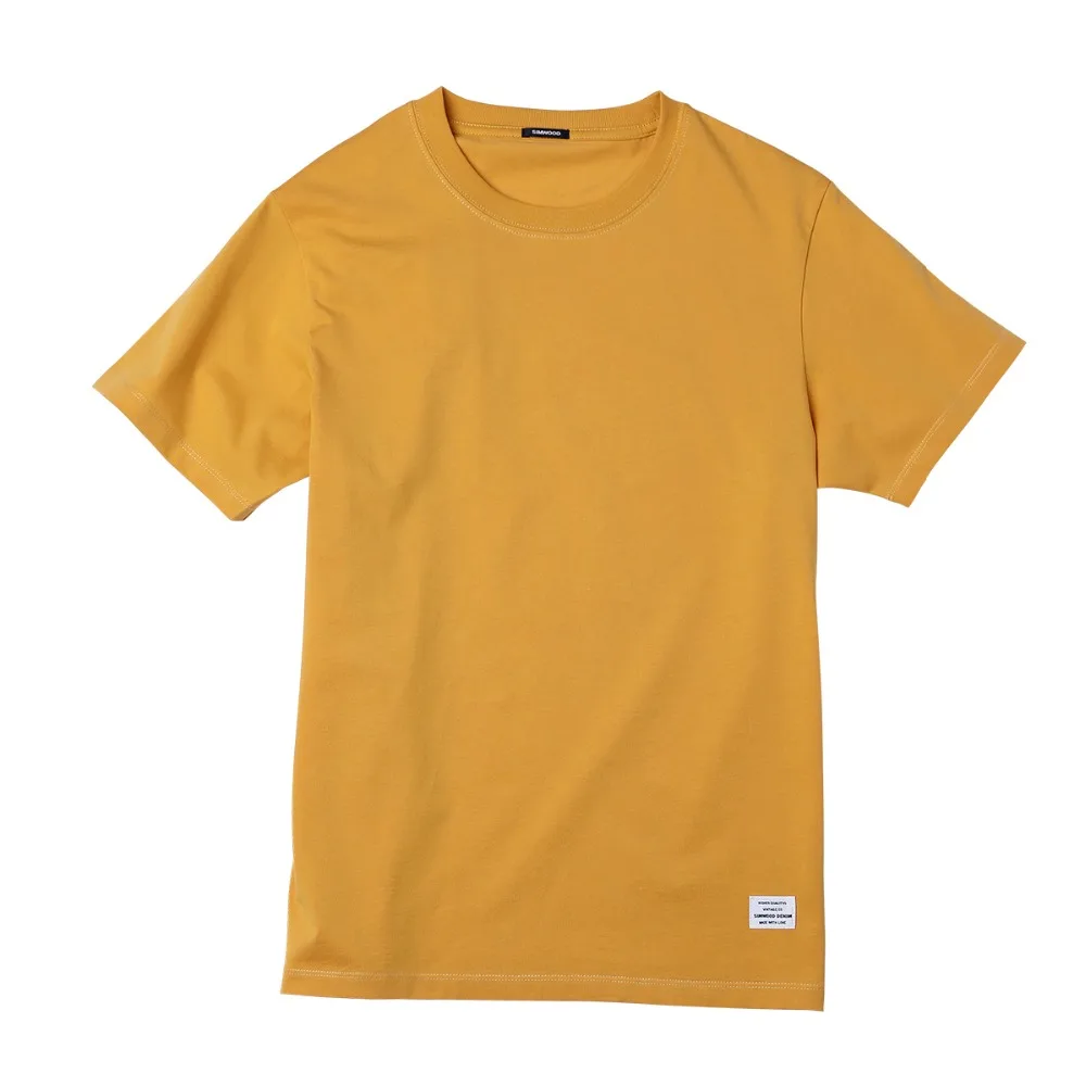 SIMWOOD 2021 летняя новая мужская футболка из 100% хлопка однотонная Повседневная с