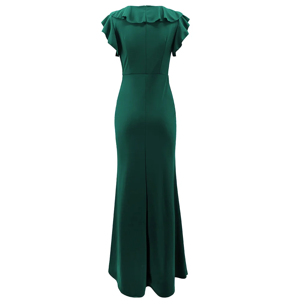 Yuvie Sexy V Neck Butterfly Sleeves Womens Maxi Black Dress Wedding Party Long Vestidos Trumpet Mermaid Ruffled Dresses 2019
Yuvie Sexy V Neck Butterfly Sleeves Womens Maxi Black Dress Wedding Party Long Vestidos Trumpet Mermaid Ruffled Dresses 2019