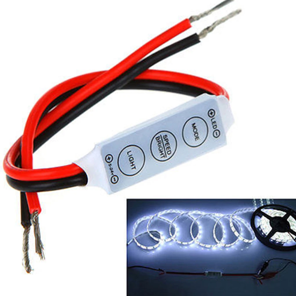 High Quality Mini 12V LED Strip Light Dimmer Controller Regulator With On Off Switch For 3528 5050 New
High Quality Mini 12V LED Strip Light Dimmer Controller Regulator With On Off Switch For 3528 5050 New