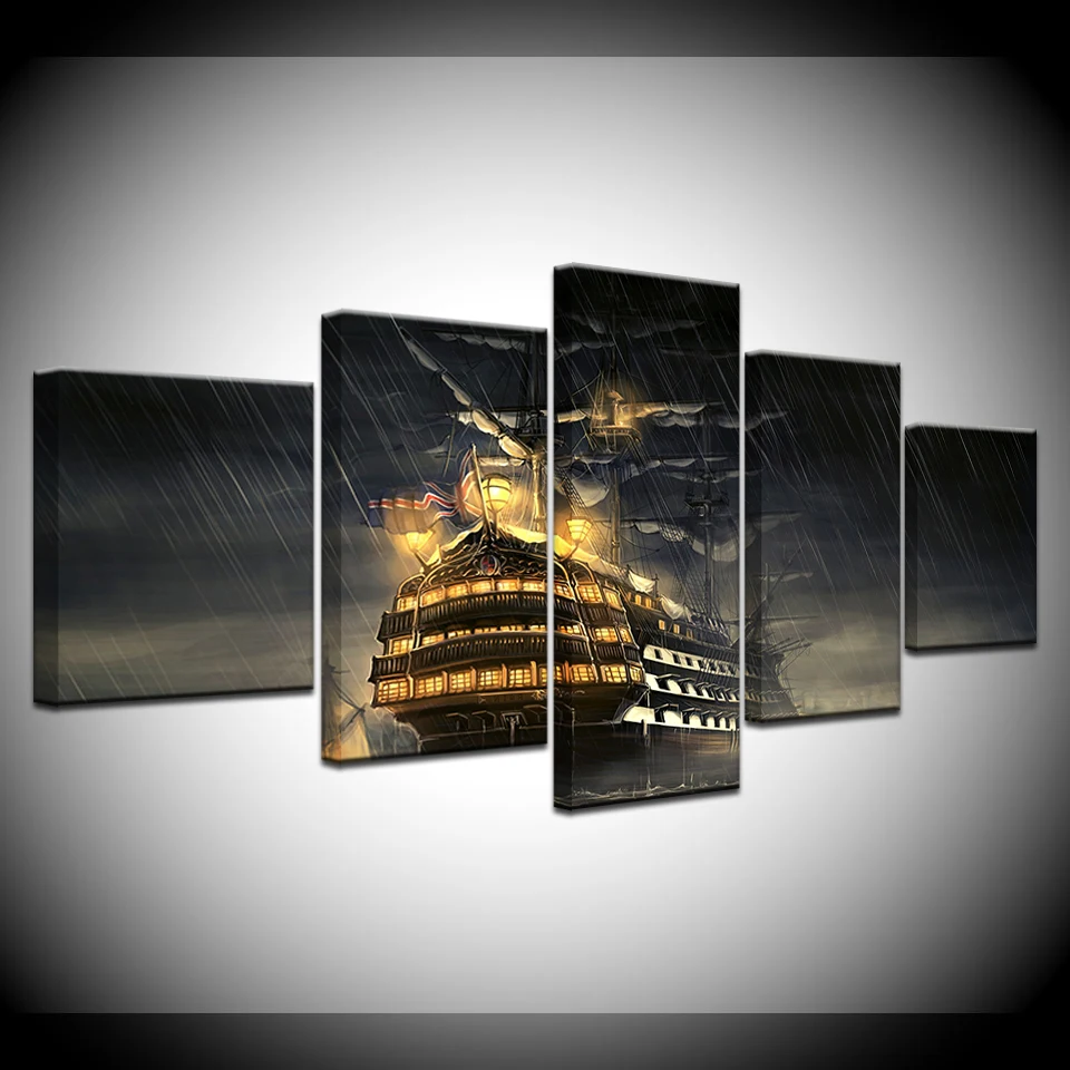 Canvas Painting huge ship over water in rainy day 5 Pieces Wall Art Painting Modular Wallpapers Poster Print Home Decor
Canvas Painting huge ship over water in rainy day 5 Pieces Wall Art Painting Modular Wallpapers Poster Print Home Decor