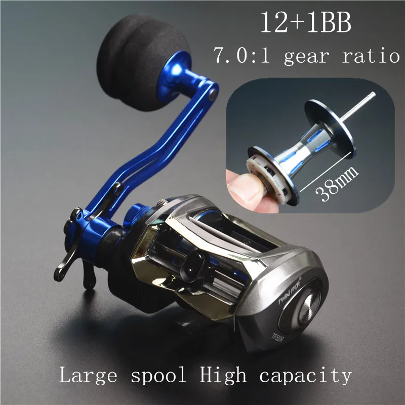 Hi.Whale TF500 slow shake bait casting reel 12+1BB jig wheel max drag 11kg boat wheel gear ratio 7.0:1 fishing reel
Hi.Whale TF500 slow shake bait casting reel 12+1BB jig wheel max drag 11kg boat wheel gear ratio 7.0:1 fishing reel