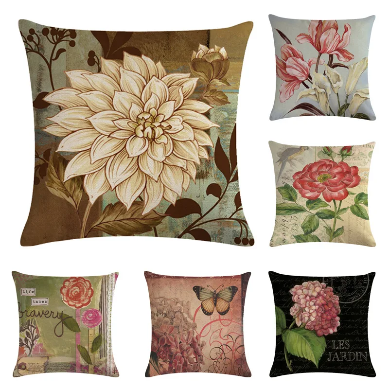 vintage Flowers Cotton linen cushion cover 45x45cm square pillowcase For Sofa car Throw pillow covers
vintage Flowers Cotton linen cushion cover 45x45cm square pillowcase For Sofa car Throw pillow covers