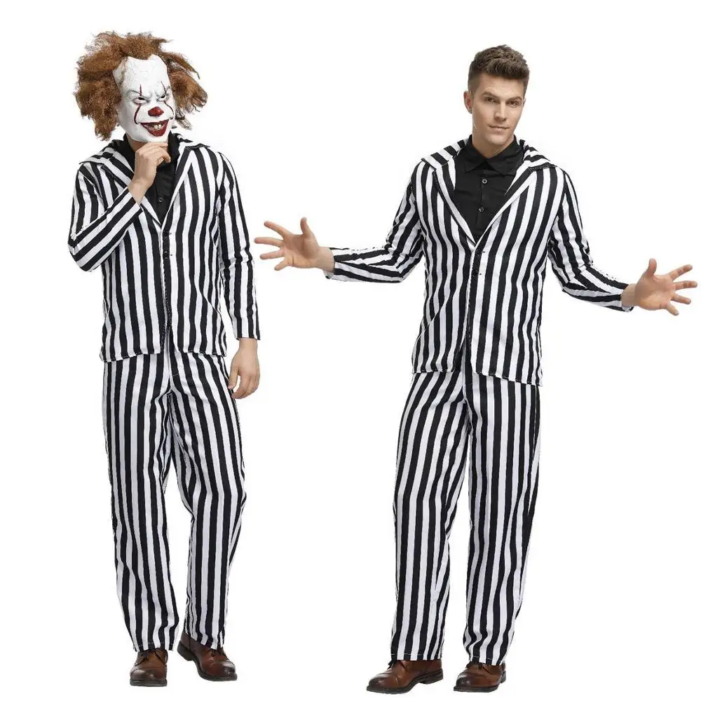 Fashion Halloween Vertical Stripes Costume Cosplay Circus Clown Performance Masquerade Clothes 2019 Men Clubwear Vestidos
Fashion Halloween Vertical Stripes Costume Cosplay Circus Clown Performance Masquerade Clothes 2019 Men Clubwear Vestidos