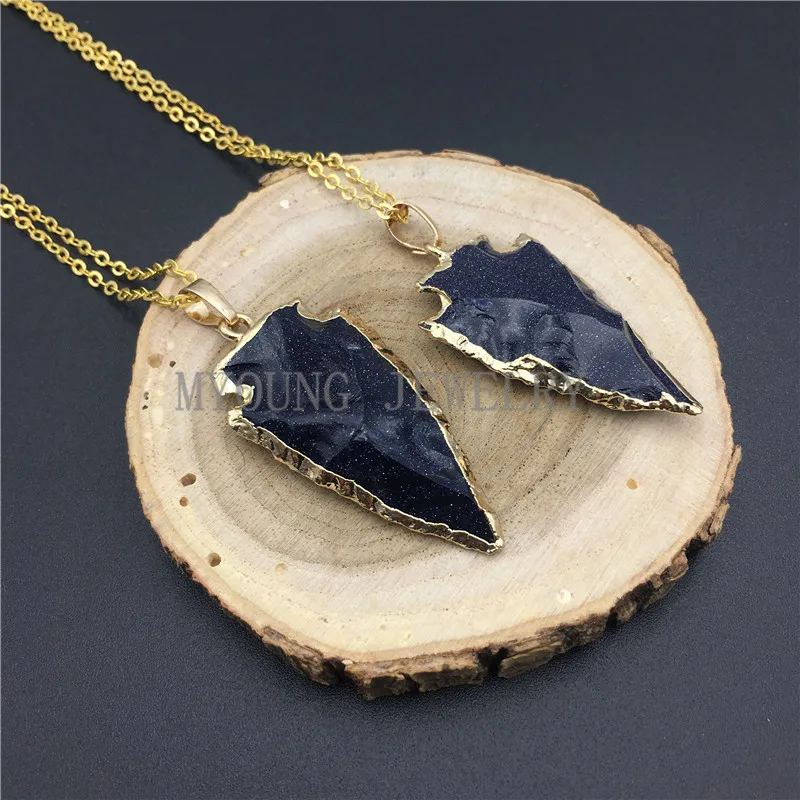 MY0839 Arrow Bluesand Pendant Charm Necklace ,Gold Cladding Rough Arrowhead Necklace With Gold Color Chain kolye
MY0839 Arrow Bluesand Pendant Charm Necklace ,Gold Cladding Rough Arrowhead Necklace With Gold Color Chain kolye