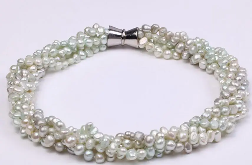 36-43cm 14-17'' 6 Rows Women Jewelry AAA natural pearl 6x7mm white gray green baroque freshwater pearl necklace gift
36-43cm 14-17'' 6 Rows Women Jewelry AAA natural pearl 6x7mm white gray green baroque freshwater pearl necklace gift