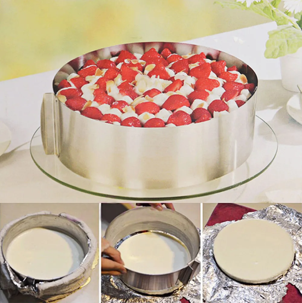 Retractable Bakeware Cake Tools Adjustable Stainless Steel Circle Mousse Ring Baking Dishes PanTool Set Cake Mould Molds Size +B
Retractable Bakeware Cake Tools Adjustable Stainless Steel Circle Mousse Ring Baking Dishes PanTool Set Cake Mould Molds Size +B