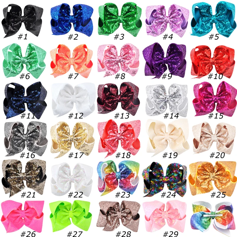 10PC/LOT 8 inch Women Rainbow Large Hair Bow Sequins Ribbon With Alligator Clip Children Headwear Bowknot Girls Hair Accessories
10PC/LOT 8 inch Women Rainbow Large Hair Bow Sequins Ribbon With Alligator Clip Children Headwear Bowknot Girls Hair Accessories