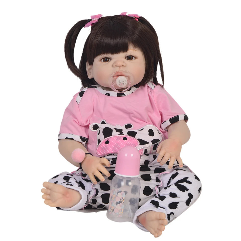 55cm wear Pink cow clothes Silicone Reborn Baby Doll Toy For Girl Vinyl Newborn Princess Babies Bebe Early Education gift bebek
55cm wear Pink cow clothes Silicone Reborn Baby Doll Toy For Girl Vinyl Newborn Princess Babies Bebe Early Education gift bebek