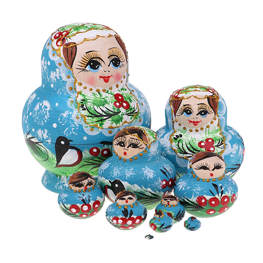 Girl Russian Nesting Doll Babushka Matryoshka Stacking Dolls Set 10 Pieces Blue Xmas Gift Christmas Decorations
Girl Russian Nesting Doll Babushka Matryoshka Stacking Dolls Set 10 Pieces Blue Xmas Gift Christmas Decorations