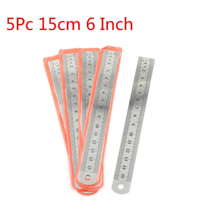 5Pc 15cm 6 Inch Stainless Steel Metal Straight Ruler Precision Double Sided Learning Office Stationery Drafting Supplies
5Pc 15cm 6 Inch Stainless Steel Metal Straight Ruler Precision Double Sided Learning Office Stationery Drafting Supplies