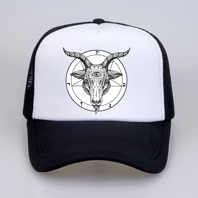 Satanic Goat Baphomet Cartoon print Baseball Cap Women Mesh Adjustable summer cool Cap Men Fashion Dad Snapback Hat
Satanic Goat Baphomet Cartoon print Baseball Cap Women Mesh Adjustable summer cool Cap Men Fashion Dad Snapback Hat