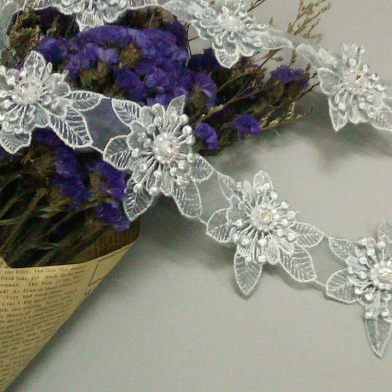 10x blue 6.5x6.5cm 3D Cotton Pearl Flower Embroidered Lace Trim Ribbon Fabric Handmade Wedding Dress Sewing Supplies Craft DIY
10x blue 6.5x6.5cm 3D Cotton Pearl Flower Embroidered Lace Trim Ribbon Fabric Handmade Wedding Dress Sewing Supplies Craft DIY