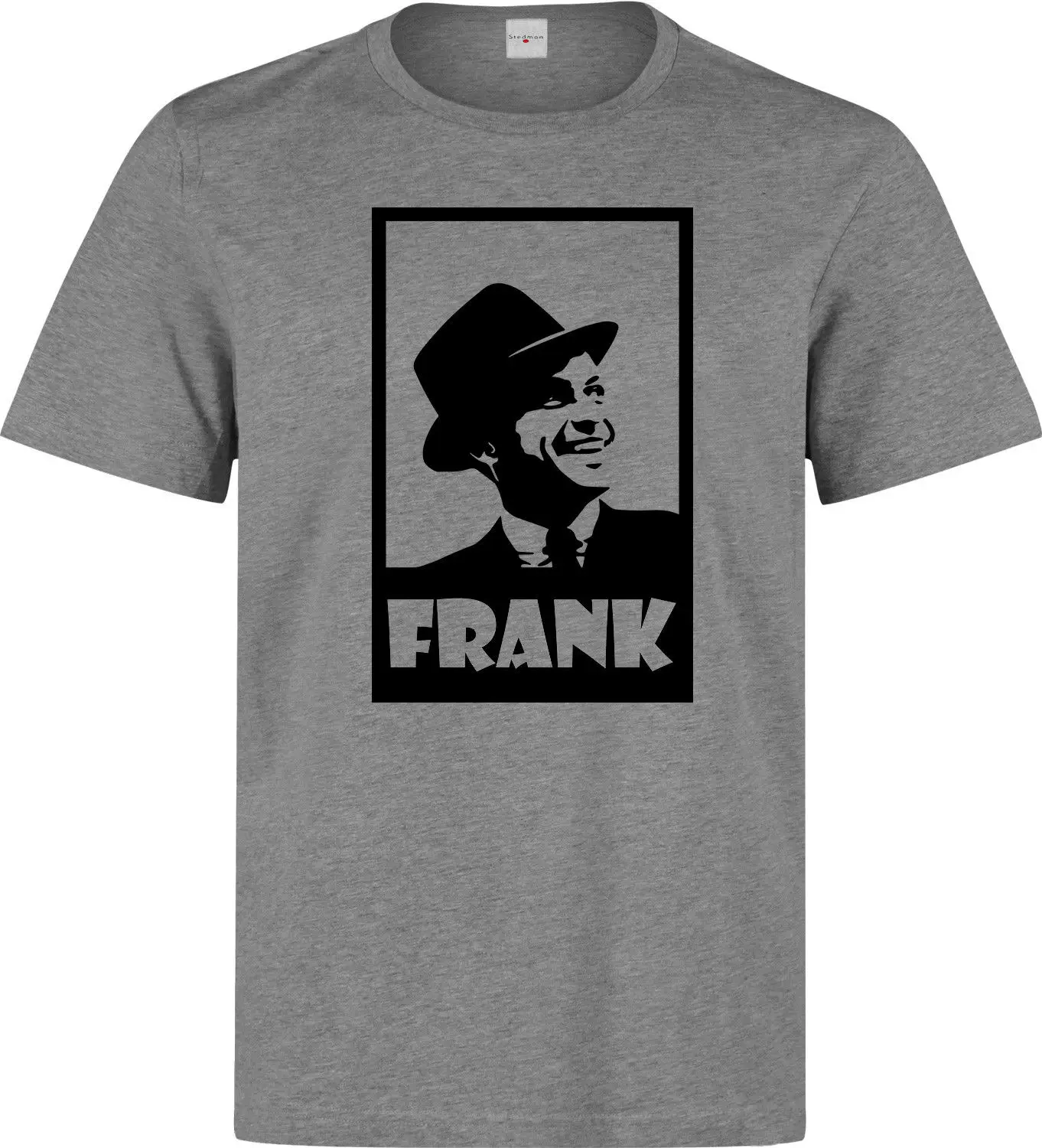 

2019 New Summer Men Hot Sale Fashion Frank Sinatra Famous American Singer Black and White Art Men's Grey T Shirt Tee Shirt
