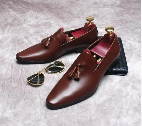 New England fashion leather pointed toe men's trend low top tassel men's slip-on leather men's shoes
New England fashion leather pointed toe men's trend low top tassel men's slip-on leather men's shoes