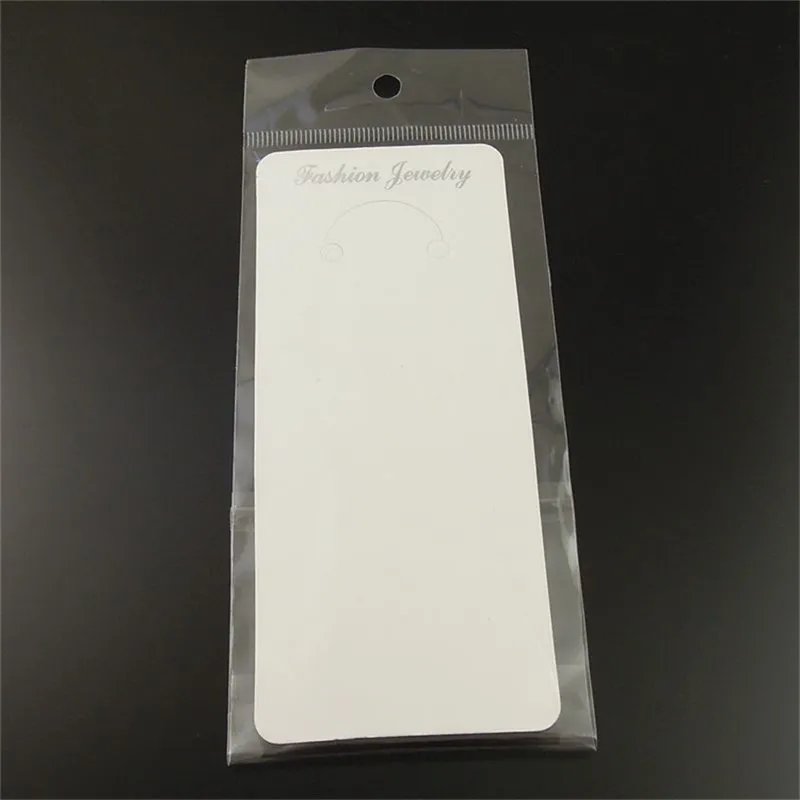 100 Pieces/Pack Jewelry Case Paper Earrings Necklace Display Hanging Card with Plastic Bags Packing Bag 36888 | Украшения и