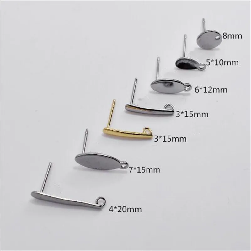 30pcs 8mm 3X15mm Stainless Steel Earring Settings Earrings Hook clasps Base Simple Stud Earrings Fit DIY jewelry findings
30pcs 8mm 3X15mm Stainless Steel Earring Settings Earrings Hook clasps Base Simple Stud Earrings Fit DIY jewelry findings
