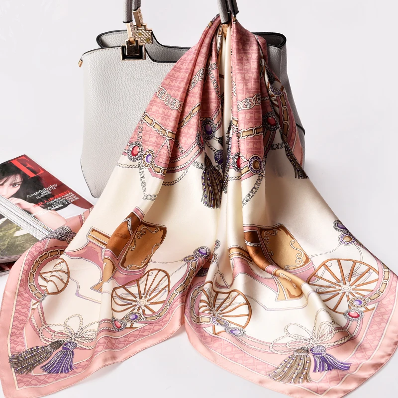 88*88cm 100% Silk Square Scarf New 2021 Bandanas Scarf Women Fashion Silk Scarf Luxury Women Bandana Scarves for Shawls Wraps
88*88cm 100% Silk Square Scarf New 2021 Bandanas Scarf Women Fashion Silk Scarf Luxury Women Bandana Scarves for Shawls Wraps