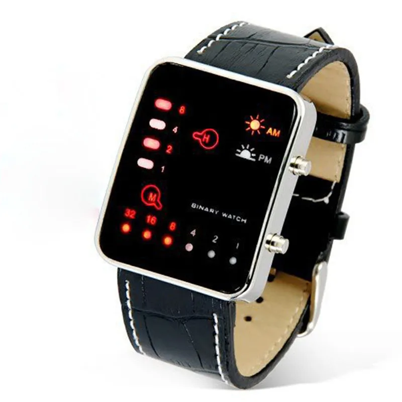 2021 Brand Men's Watches Digital Red LED Sport Wrist Watch Binary Wristwatch PU Leather Mens Relogio Masculino Sport Watches A7
2021 Brand Men's Watches Digital Red LED Sport Wrist Watch Binary Wristwatch PU Leather Mens Relogio Masculino Sport Watches A7
