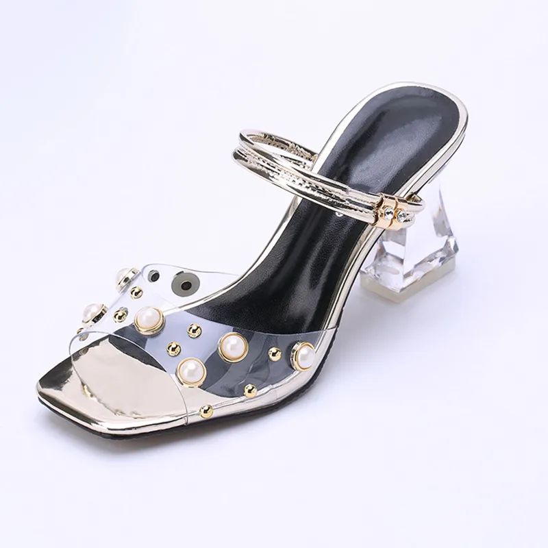 Summer Open Toe Silver Crystal Pearl Sandals Fashion Clear Transparent Sandals Woman 7.5CM Thick High Heels Ladies Shoes K-201
Summer Open Toe Silver Crystal Pearl Sandals Fashion Clear Transparent Sandals Woman 7.5CM Thick High Heels Ladies Shoes K-201
