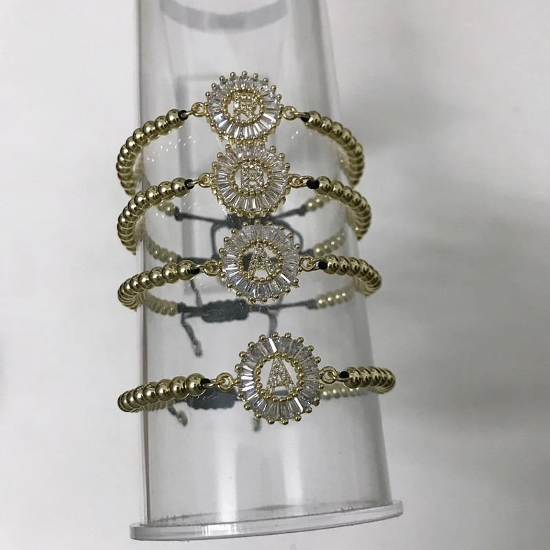 10pcs/lot Cubic Zircon Initial Letter Gold Bracelets Alphabet A-Z Letter Colorful Copper Beads Bracelets
10pcs/lot Cubic Zircon Initial Letter Gold Bracelets Alphabet A-Z Letter Colorful Copper Beads Bracelets