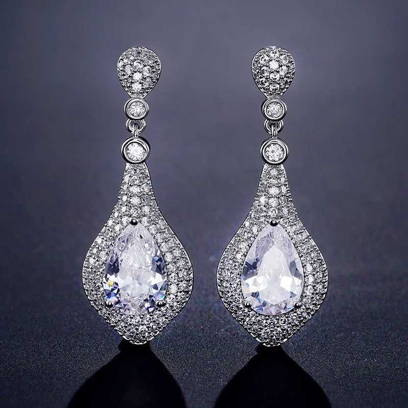 Fahion Personality Long Temperament Water Drop Earring Full Cubic Zircon Sparking Jewelry For Bridal Wedding Party Dress
Fahion Personality Long Temperament Water Drop Earring Full Cubic Zircon Sparking Jewelry For Bridal Wedding Party Dress