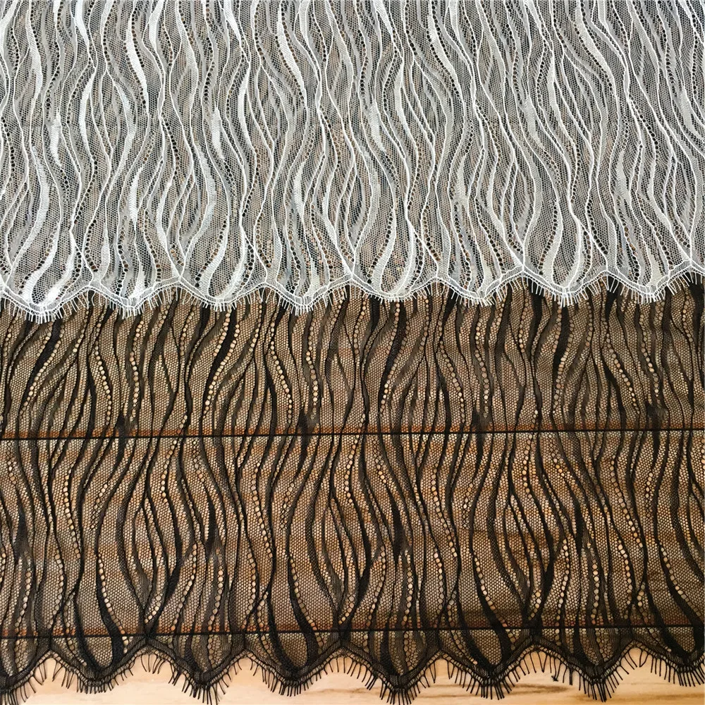 3M/Lot Black/White Classical Design Nylon Dress Eyelash 145cm Wavelace Fabric Soft French Bilateral Chantilly DIY
3M/Lot Black/White Classical Design Nylon Dress Eyelash 145cm Wavelace Fabric Soft French Bilateral Chantilly DIY
