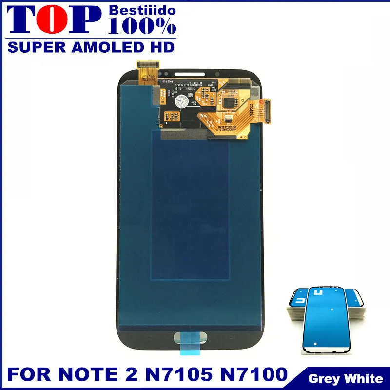 100% протестированный рабочий супер AMOLED lcd для samsung Galaxy Note 2 N7105 N7100 Note2 s экран дисплей