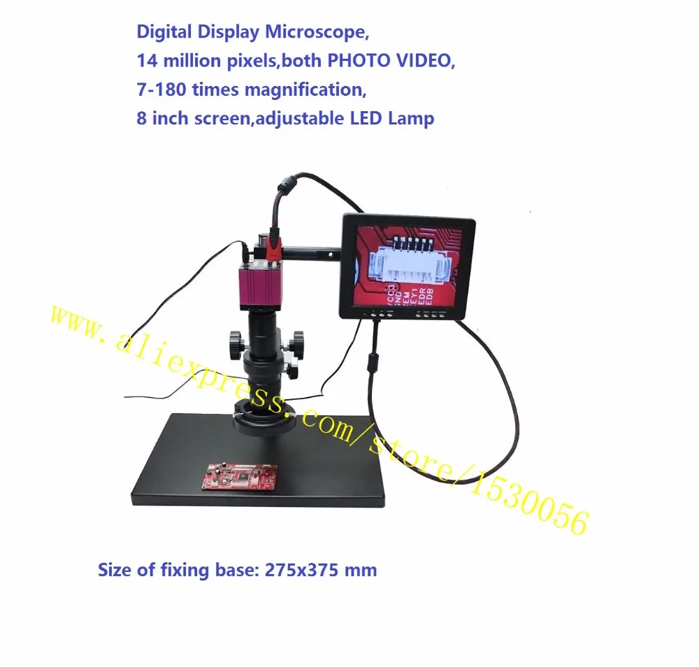 Digital Display Microscope,14 million pixels,both PHOTO VIDEO,7-180 times magnification,8 inch screen,adjustable LED Lamp
Digital Display Microscope,14 million pixels,both PHOTO VIDEO,7-180 times magnification,8 inch screen,adjustable LED Lamp