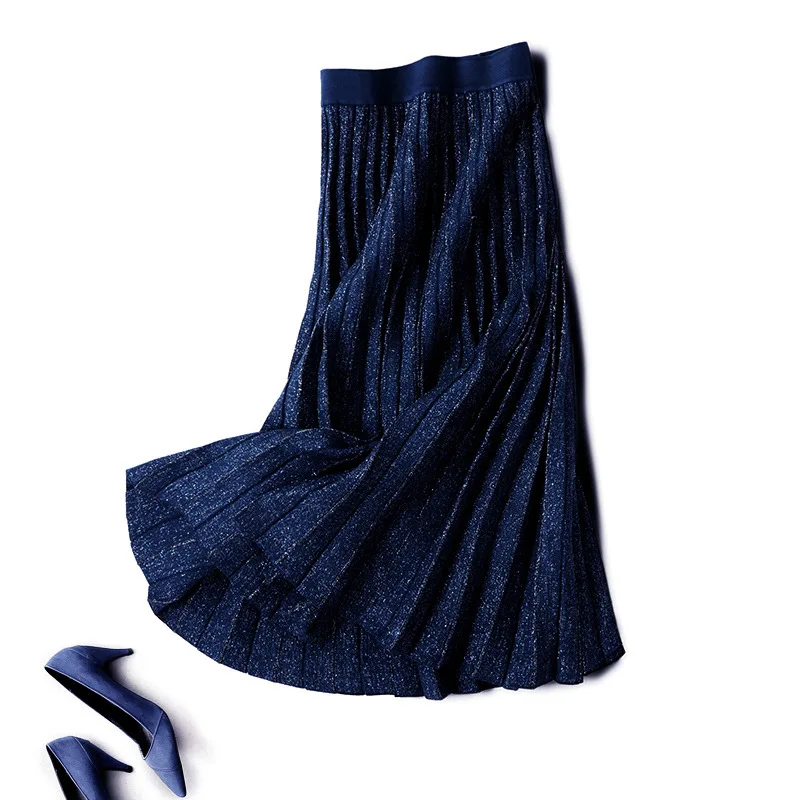 Autumn Wimter Knitted Skirt women Sequins Elegant Female Pleated Skirts Elastic Waist Golden Thread Knitted Women Midi Skirts
Autumn Wimter Knitted Skirt women Sequins Elegant Female Pleated Skirts Elastic Waist Golden Thread Knitted Women Midi Skirts