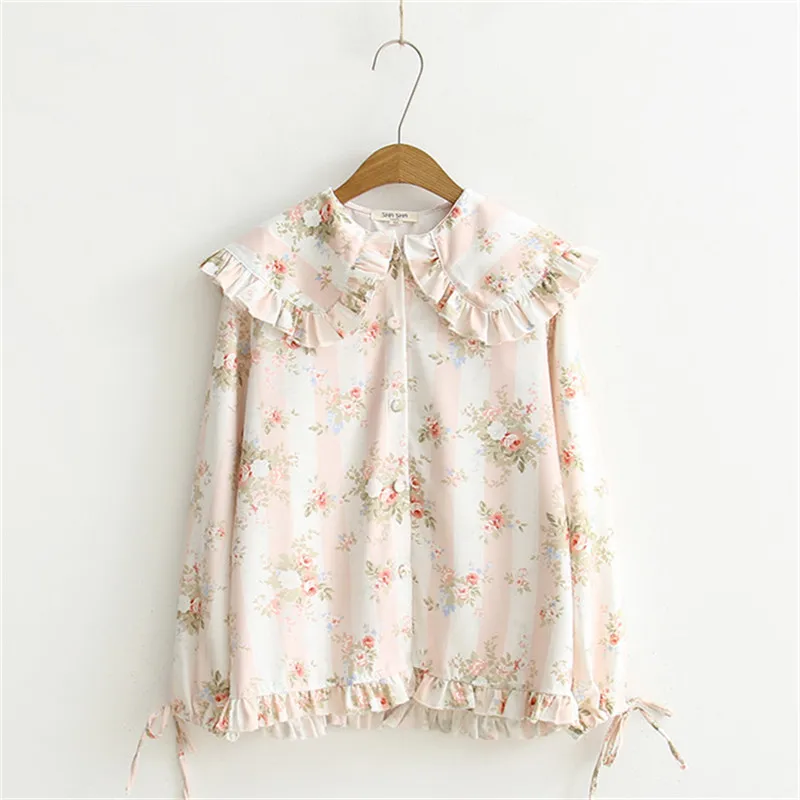 Japanese Lolita Shirt Vintage Prairie Chic Teens Girls Rose Floral Ruffle Peter Pan Collar Chiffon Shirt
Japanese Lolita Shirt Vintage Prairie Chic Teens Girls Rose Floral Ruffle Peter Pan Collar Chiffon Shirt