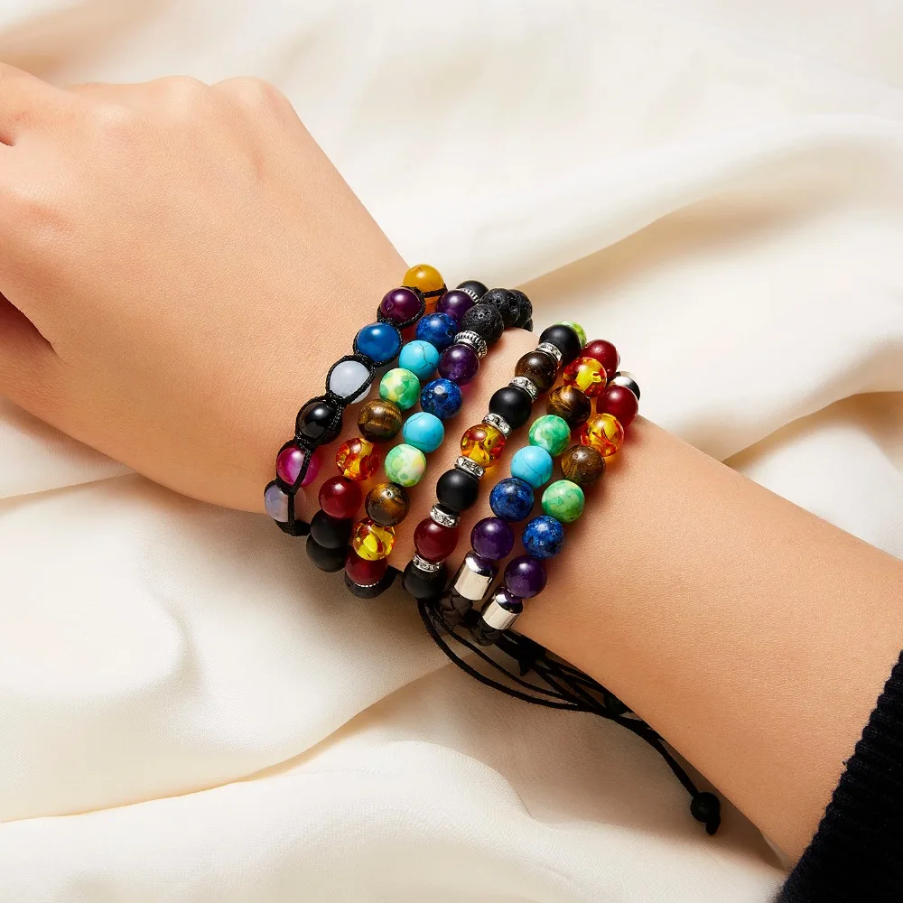 7 Chakra Buddha Bless Natural Stone Yoga Bracelet For Women Black Lava Healing Balance Bead Reiki Prayer Weave Bracelets Jewelry
7 Chakra Buddha Bless Natural Stone Yoga Bracelet For Women Black Lava Healing Balance Bead Reiki Prayer Weave Bracelets Jewelry