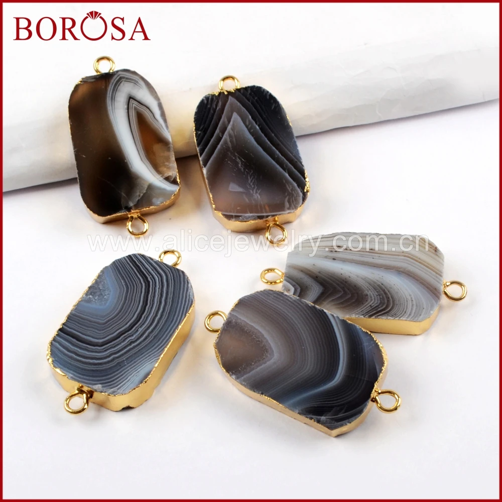 BOROSA 5/10pcs Natural Botswana Agates Druzy Connectors Fashion Gold Trim Double Charms for Women Bracelets Making G1637
BOROSA 5/10pcs Natural Botswana Agates Druzy Connectors Fashion Gold Trim Double Charms for Women Bracelets Making G1637