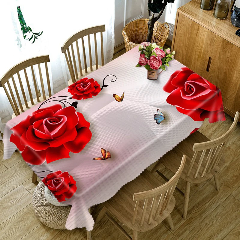 Red Rose Round Wedding Tablecloth Sexy 3d Flower & Swan Lovers Washable Thicken Cotton Rectangular Table Cloth for Party Banquet
Red Rose Round Wedding Tablecloth Sexy 3d Flower & Swan Lovers Washable Thicken Cotton Rectangular Table Cloth for Party Banquet